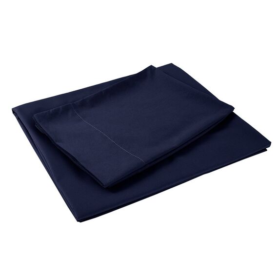 Sfoothome Bettbezug-Set für Queensize-Betten, Marineblau, 4-teilig, extra tiefe Taschen, 1800er-Serie, Bettwäsche-Set, knitter- und lichtbeständig, Bettlaken und Kissenbezug (Queensize, Marineblau)