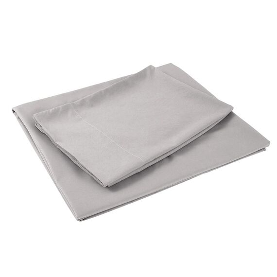 Sfoothome Bettlaken-Set mit 4 Klammern, Tiefe Taschen, 2 extra Kissenbezüge, knitterfrei, fleckenabweisend, 6-teilig Full Light Gray-4 Pieces