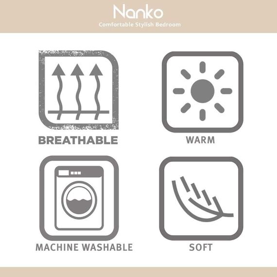 Nanko California-King-Bettwäsche-Set, 3-teilig, Boho-Stil, getuftete Mikrofaser, Cal King, für alle Jahreszeiten, ästhetisch, Shabby-Chic, weiche Stickerei, strukturiert, geometrischer Bettbezug