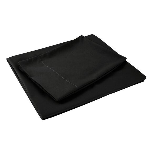 Sfoothome Bettwäsche-Set mit Bettbezug für King-Size-Betten, 4-teilig, extra tiefe Taschen, 1800er-Serie, knitter- und lichtbeständig, Bettlaken und Kissenbezug, Kingsize, Schwarz