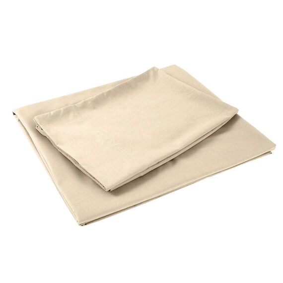 Sfoothome Bettwäsche-Set, Bettbezug für Hotelbetten, 4-teilig, extra Tiefe Taschen, 1800er-Serie, Knitter- und lichtbeständig, Bettlaken (voll, beige)