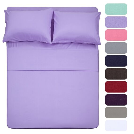 Best Season Bed Sheet Set, luxucy Weichsten Mikrofaser Bettwäsche Platinum Collection Deep Pocket Falten und farbbeständige 4 Stück, Mikrofaser, Lavendel, Volle Größe