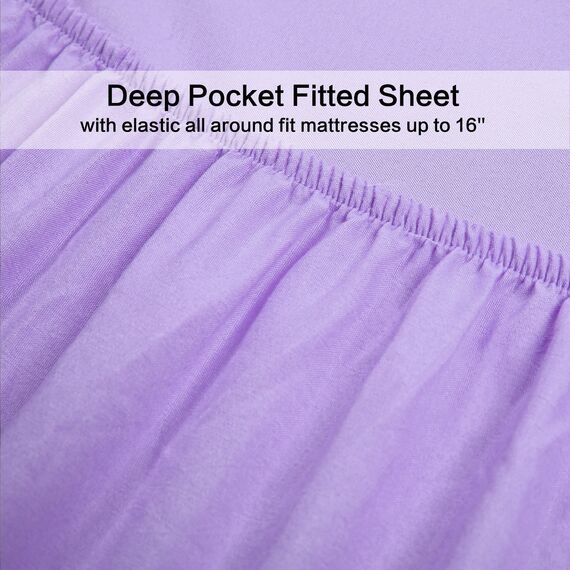 Best Season Bed Sheet Set, luxucy Weichsten Mikrofaser Bettwäsche Platinum Collection Deep Pocket Falten und farbbeständige 4 Stück, Mikrofaser, Lavendel, Volle Größe