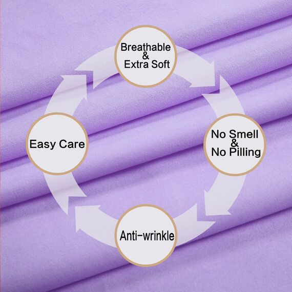 Best Season Bed Sheet Set, luxucy Weichsten Mikrofaser Bettwäsche Platinum Collection Deep Pocket Falten und farbbeständige 4 Stück, Mikrofaser, Lavendel, Volle Größe