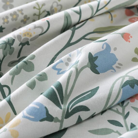 HoneiLife Duvet Dover King Size – 100% Baumwolle, Bettbezug, Blumenmuster, atmungsaktiver Bettbezug mit Reißverschluss und Eckbändern, 3-teiliges Wildblumen-Bettwäsche-Set, duftendes Gras