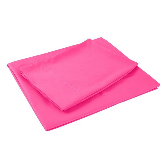 Sfoothome Bettwäsche-Set für Doppelbetten, Bettbezug – Hotel-Luxus-Bettwäsche-Set, extra tiefe Tasche, 1800er-Serie, knitter- und lichtbeständig, Bettlaken und Kissenbezug-Set (Doppelbett, Hot Pink)