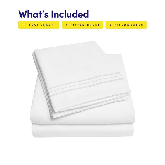 Sweet Home Collection Bettlaken-Set, 4-teilig, Queensize-Bett, Weiß