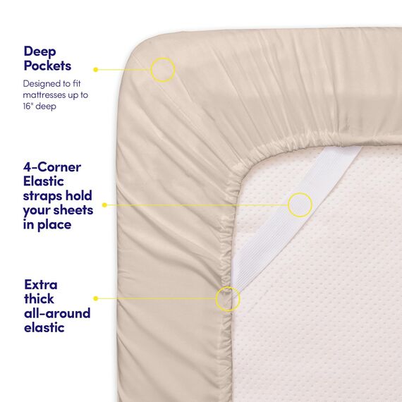 1500 Supreme Collection Bed Sheets - 4 Piece Bed Sheet Set Deep Pocket, Since 2012 - Wrinkle Free Hypoallergenic Bedding, 23 Colors - Full, Beige
