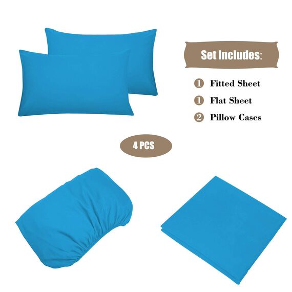 Bettwäsche-Set mit klassischem Muster, Tiefe Taschen, sehr weich und atmungsaktiv Modern Queen Dunkles Türkis