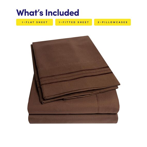 1500 Supreme Collection Bed Sheets - 4 Piece Bed Sheet Set Deep Pocket, Since 2012 - Wrinkle Free Hypoallergenic Bedding, 23 Colors - King, Brown