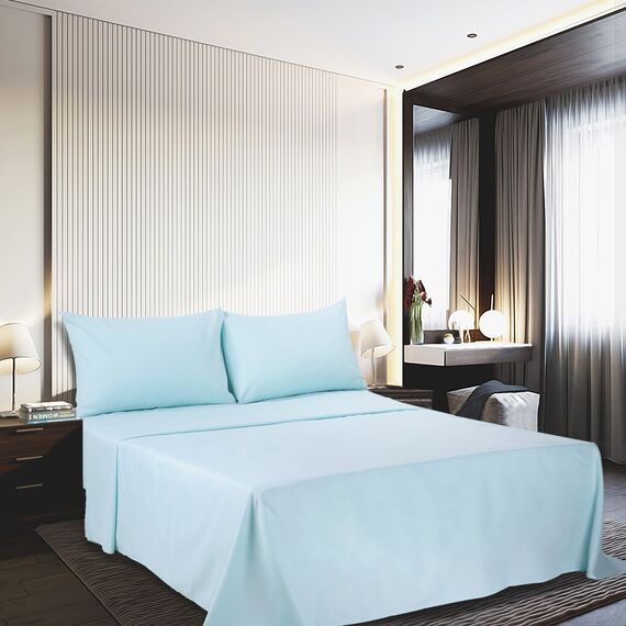 Best Season Bed Sheet Set, luxucy Weichsten Mikrofaser Bettwäsche Platinum Collection Deep Pocket Falten und farbbeständige 4 Stück, Mikrofaser, Babyblau, Twin