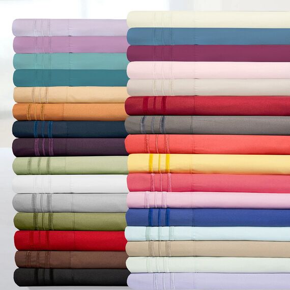 My Sweet Home 1500 Fadenzahl 4 Spannbettlaken, ägyptische Qualität Set Deep Pocket – alle Größe, 12 Farben, grau, Standard Pillowcase