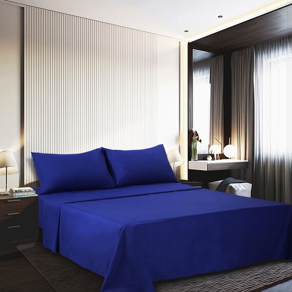 Best Season Bed Sheet Set, luxucy Weichsten Mikrofaser Bettwäsche Platinum Collection Deep Pocket Falten und farbbeständige 4 Stück, Mikrofaser, königsblau, Twin