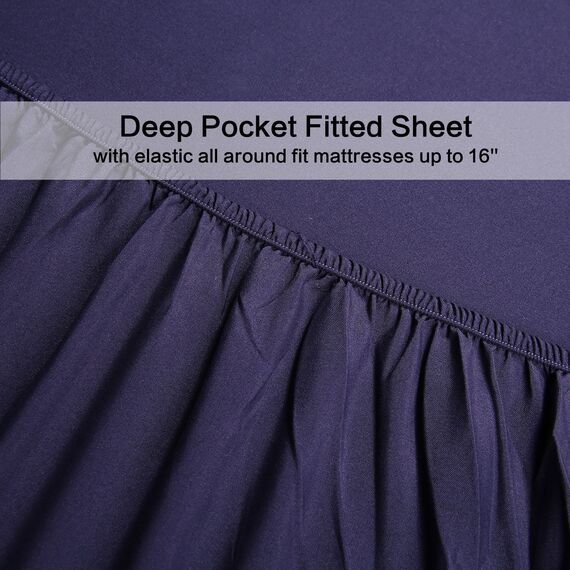 Best Season Bed Sheet Set, luxucy Weichsten Mikrofaser Bettwäsche Platinum Collection Deep Pocket Falten und farbbeständige 4 Stück, Mikrofaser, blau, Volle Größe