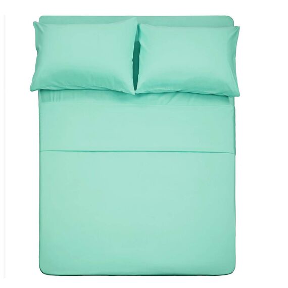 Best Homelike Collection Bettwäsche-Set, gebürstete Mikrofaser, Tiefe Taschen, weich und lichtbeständig, hypoallergen, 4-teilig (Queen-Size-Größe, Minzgrün)