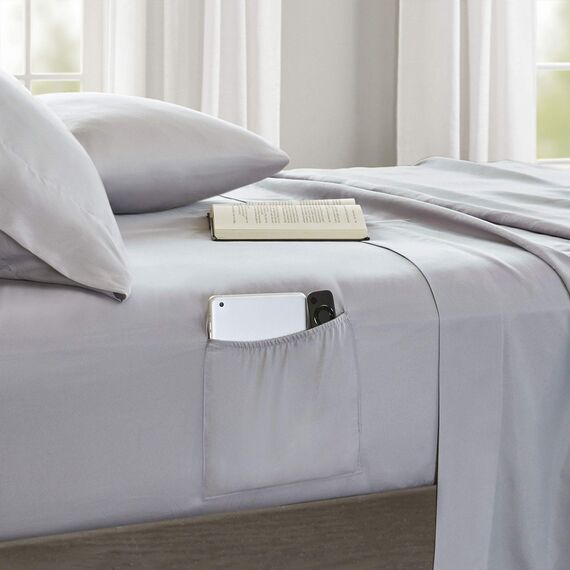 Comfort Spaces Bettwäsche-Set für alle Jahreszeiten, passender Kissenbezug Twin XL rot/grau