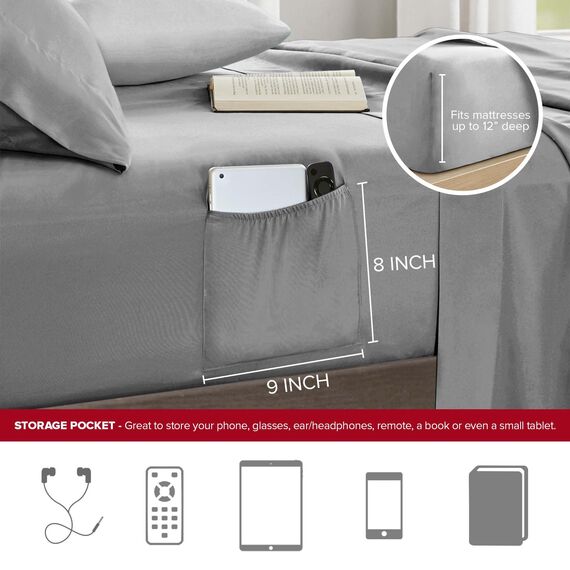 Comfort Spaces Bettwäsche-Set für alle Jahreszeiten, passender Kissenbezug Twin XL rot/grau