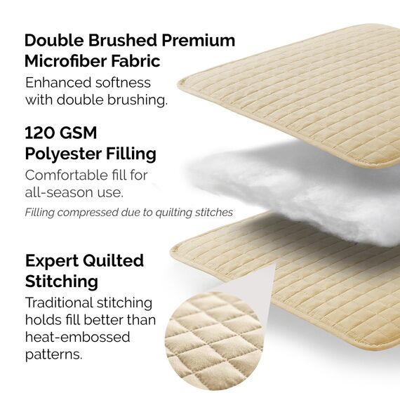 Southshore Fine Living, Inc. Steppdecken, Bettwäsche-Set für Doppelbetten, pflegeleicht, flecken- und tierhaarabweisend, Queen-Size-Größe, beige Tagesdecke mit 2 Kissenbezügen, weicher Sand