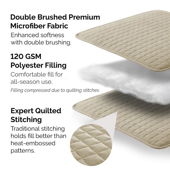 Vilano Springs, Premium-Qualität, weich, knitterfrei, farbecht und schmutzabweisend, Easy Case, übergroßes Bettbezug-Set mit 1 Steppdecke und 1 Kissenbezug, Twin-XL, Taupe