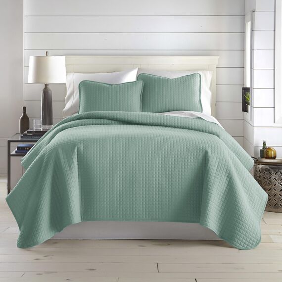 Vilano Springs, Premium-Qualität, weich, knitterfrei, farbecht und schmutzabweisend, Easy Case, Oversize-Bettbezug-Set mit 1 Steppdecke und 1 Kissenbezug, Twin / Twin XL, stahlblau
