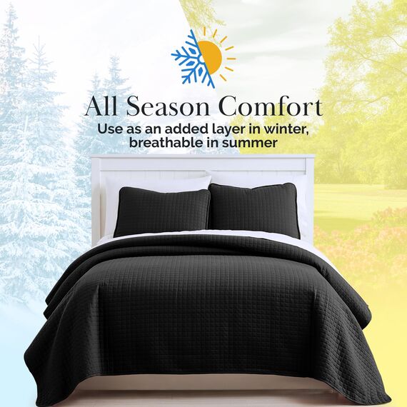 Southshore Fine Living, Inc. Hochwertiges, weiches, knitterfreies und lichtbeständiges Bettwäsche-Set, übergroßes Bettbezug-Set mit 1 Bettwäsche-Set und 2 Kissenbezügen, schwarz, Full/Queensize-Bett