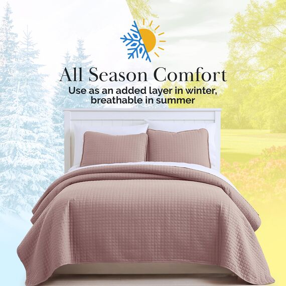 Southshore Fine Living, Inc. Bettwäsche-Set für Doppelbett, weiche gebürstete Mikrofaser, Doppeldecke, Tagesdecke, knitter- und tierhaarresistent, pflegeleicht, mit 1 Kissenbezug, Lavendel