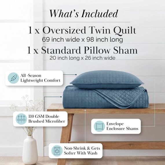 Southshore Fine Living, Inc. Bettwäsche-Set für Doppelbett, weiche Mikrofaser, flecken- und tierhaarbeständige Bettwäsche, XL-Doppeldecke mit Kissenbezug, Koronettblau