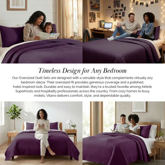 Southshore Fine Linens Vilano Springs Bettwäsche-Set, Übergröße, 2-teilig, Twin/Twin XL, Violett