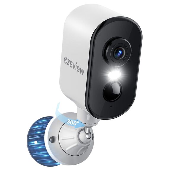 CZEview 2K Überwachungskamera Aussen Akku, Magnetische Montage, 300° Horizontaler PTZ,Bewegungserkennung, WLAN Kabellose Überwachungskamera außen/innen, 2.4G, 2-Wege Audio, Farbige Nachtsicht, IP65