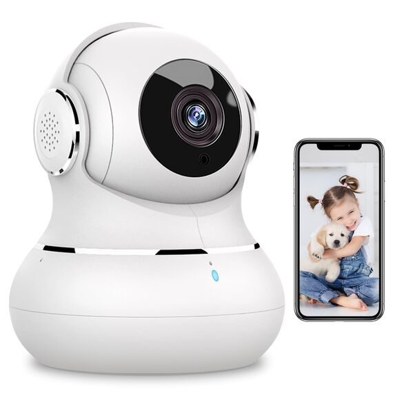 litokam Little elf Überwachungskamera Innen, 2K Babyphone mit Kamera mit Bewegungserkennung, 360°WLAN Kamera überwachung innen mit 2-Wege-Audio, Nachtsicht, Hundekamera Haustierkamera mit app, Alexa