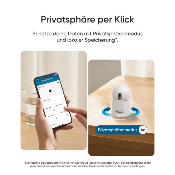 eufy Innenkamera E30, neueste Generation, 4K 8MP UHD Sicherheitskamera, 360° Abdeckung, 6× optischer Zoom, Farbnachtsicht, KI-Erkennung Mensch/Tier/Weinen, Auto-Tracking Mensch/Tier, HomeKit, Weiß