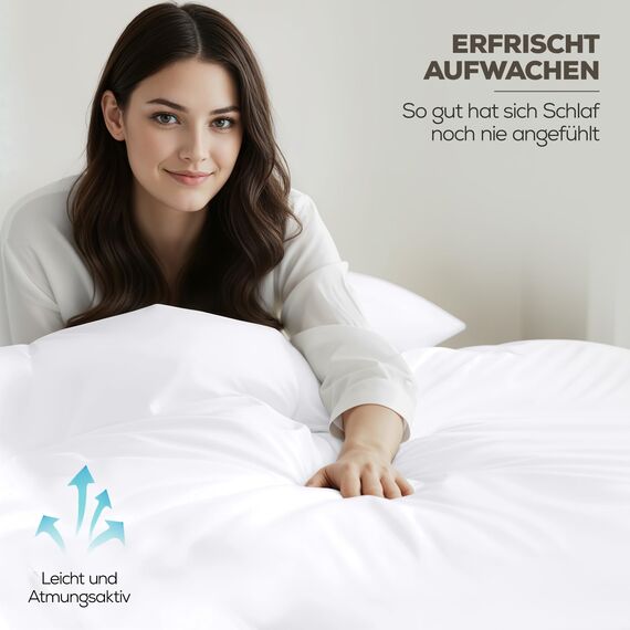 Utopia Bettwäsche-Set – 3-teiliges Mikrofaser-Set – Enthält 1 Bettbezug 240 x 220 cm mit sicherem Reißverschluss und 2 Kissenbezüge 65 x 65 cm mit Hotelverschluss (Weiß)