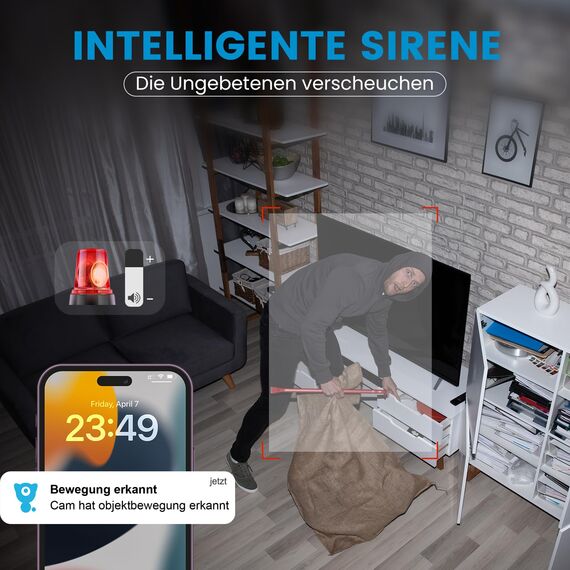 litokam Little elf Überwachungskamera Innen, 2K Babyphone mit Kamera mit Bewegungserkennung, 360°WLAN Kamera überwachung innen mit 2-Wege-Audio, Nachtsicht, Hundekamera Haustierkamera mit app, Alexa