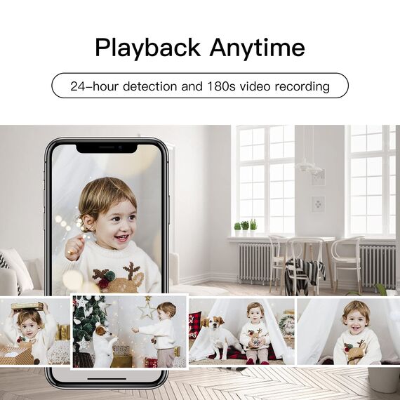 LAXIHUB Hundekamera mit App 2K/3MP HD Kamera Überwachung Innen 2,4 GHz, Hundekamera Nachtsicht Innenkamera WLAN 2-Wege-Audio Haustierkamera Bewegungs- & Geräuscherkennung, 2PC