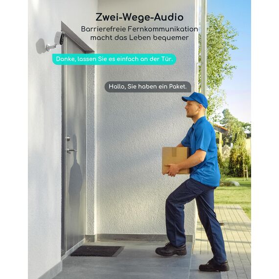 COOAU 2 Stück Akku Überwachungskamera Aussen - 2K WLAN Kabellose Kamera Überwachung Innen mit Farbige Nachtsicht | PIR-Bewegungserkennung | Teilen | Zwei-Wege-Audio