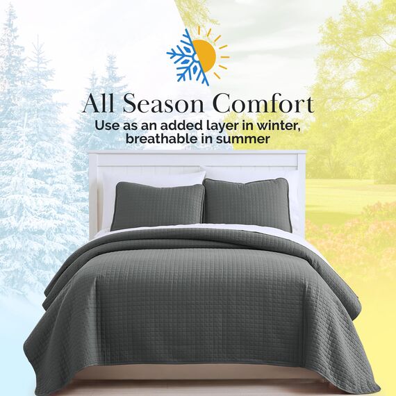 Southshore Fine Living, Inc. Vilano Springs, Premium-Qualität, weich, knitterfrei, farbecht und schmutzabweisend, pflegeleicht, übergroßes Bettwäsche-Set mit 1 Steppdecken-Set und 2 Kissenbezügen,