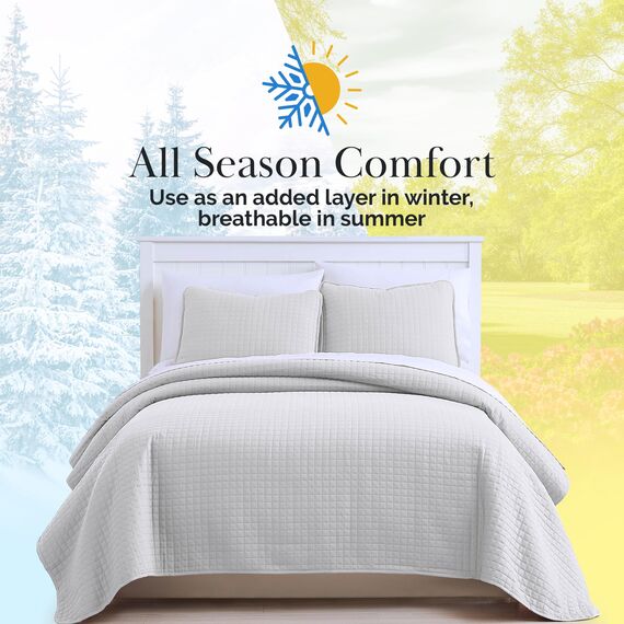 Southshore Fine Living, Inc. Queen-Size-Bettwäsche-Set in voller Größe mit 2 passenden Kissenbezügen, weiche Mikrofaser, leichte Steppdecke, Queen-Size-Decke, pflegeleicht, gesteppte Bettwäsche