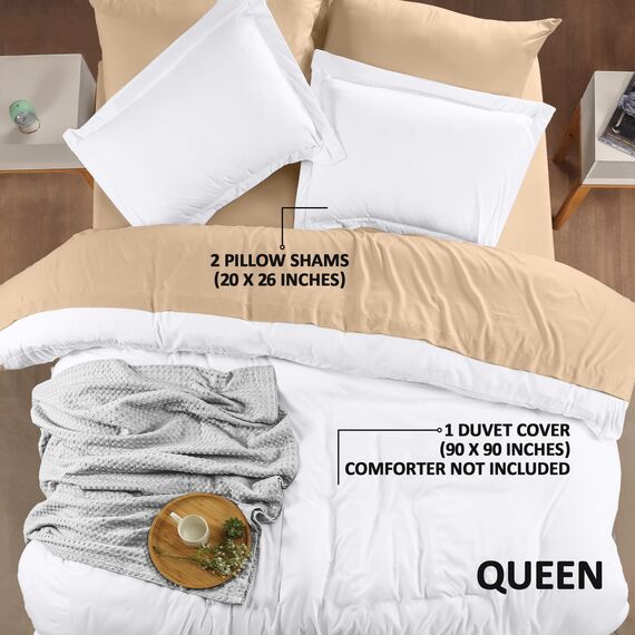 Utopia Bedding Bettbezug-Set Queen Size – 3-teilig mit Reißverschluss – 1 Bettdeckenbezug 228,6 x 228,6 cm & 2 Kissenbezüge 50,8 x 66 cm (10er Pack, Weiß) Bettdecke nicht enthalten.