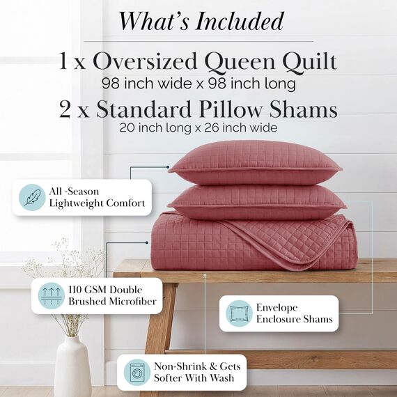 Southshore Fine Living, Inc. Vilano Springs Hochwertige Qualität, weich, knitterfrei, verblassen und schmutzabweisend, Easy Cover, übergroße Bettbezug-Set mit 1 Bettbezug-Set und 2 Shams