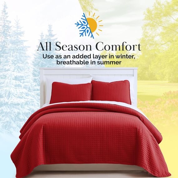 Southshore Fine Living, Inc. Bettwäsche-Set für King-Size-Betten mit 2 Kissenbezügen, weiche Mikrofaser-Tagesdecke, flecken- und tierhaarbeständige Bettwäsche, Cal/Kingsize-Bettwäsche-Set mit 2