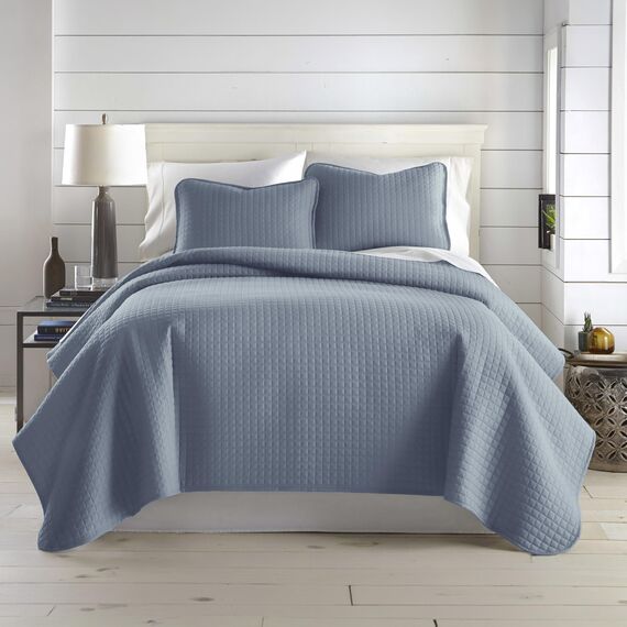 Southshore Fine Living, Inc. Übergroßes Bettwäsche-Set für King-Size-Bett, blaue Tagesdecke, King California-Steppdecke mit 2 passenden Kissenbezügen, Mikrofaser-Bettbezug-Set, übergroße