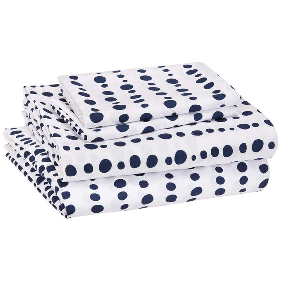Amazon Basics Bettwäsche-Set für Kinder, pflegeleicht, superweich, Mikrofaser Bett in einem Sack Full / Queen Weiße Anker
