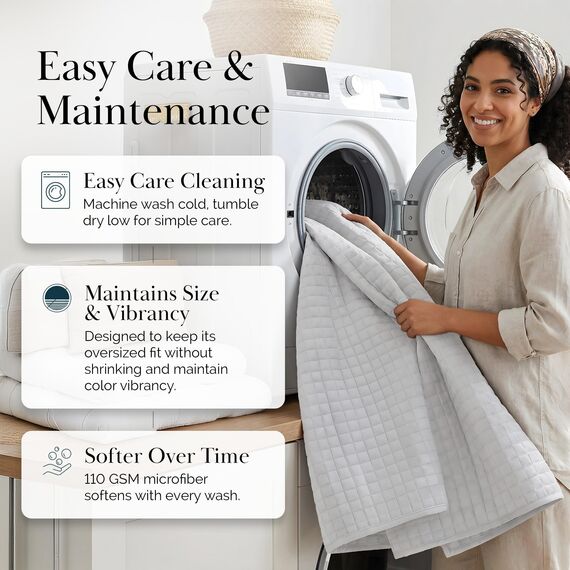 Southshore Fine Living, Inc. Queen-Size-Bettwäsche-Set in voller Größe mit 2 passenden Kissenbezügen, weiche Mikrofaser, leichte Steppdecke, Queen-Size-Decke, pflegeleicht, gesteppte Bettwäsche