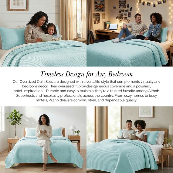 Southshore Fine Living, Inc. Vilano Springs Premium Qualität, weich, knitterfrei, farbecht und schmutzabweisend, pflegeleicht, übergroßes Bettwäsche-Set mit 1 Steppdecken-Set und 2 Kissenbezügen,