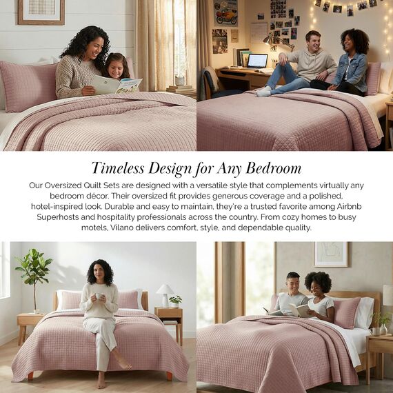 Southshore Fine Living, Inc. Bettwäsche-Set für Doppelbetten, Steppdecken in voller Größe mit 2 passenden Kissenbezügen, leichter Bettbezug, leicht, pflegeleicht, maschinenwaschbar, Queen-Size-Größe