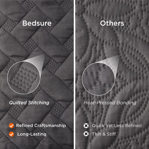 Bedsure Bettwäsche-Set für Queen-Size-Betten, leichte Sommerdecke, Doppelbettgröße, graue Tagesdecken, Queen-Size-Größe, Bettwäsche für alle Jahreszeiten (inkl. 1 Steppdecke, 2 Kissenbezüge)