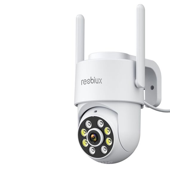 Reobiux Überwachungskamera Aussen 1080P,Kamera überwachung aussen/innen mit Farbige Nachtsicht,2.4Ghz WiFi,Bewegungserkennung,Alarm,Kabelgebunden,2-Wege Audio,Outdoor,USB,IP66