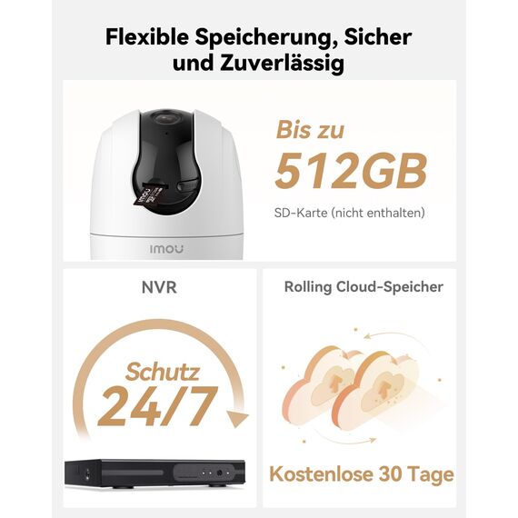 Imou Überwachungskamera Innen mit 2K Dual-Objektiv, 2.4GHz/5GHz WLAN, Personen-/Haustiererkennung, Farbnachtsicht, 360° PTZ Kamera Überwachung Innen, Auto Tracking, 2-Wege-Audio, Sirene,Privater Modus