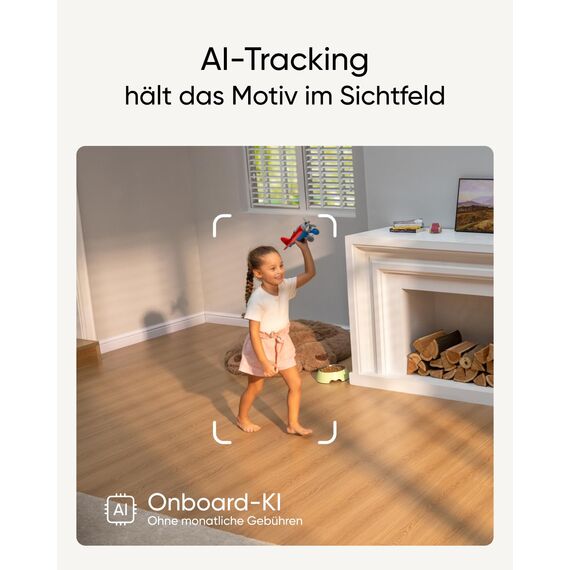 eufy Security Indoor Cam S350, Dual Kameras, 4K, Überwachungskamera innen mit 8× Zoom und 360° PTZ, K.I, Dual-Band Wi-Fi 6, Sicherheitskamera innen, Videoüberwachung