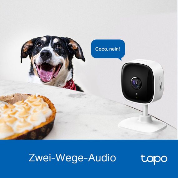 TP-Link Tapo C100 WLAN IP Kamera Überwachungskamera Innen (1080p-Auflösung, 2-Wege-Audio, Nachtsicht zu 9m, bis zu 128 GB lokaler Speicher auf SD Karte, kompatibel mit Amazon Alexa) Weiß